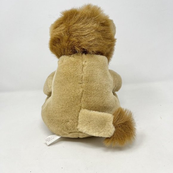 Lion Plush Stuffed Animal Logo Bear Plush 1985 Brown Toy  Sitting 9" - Picture 3 of 8